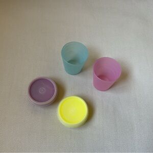 Tupperware Vintage 6pc Set Includes 2 Midgets, 2 Smidgets and 2 Clear Seals